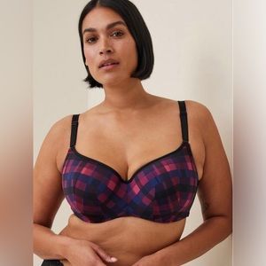 Torrid Curve Plaid Balconette Bra 38DDD (38F)